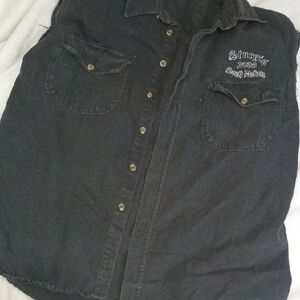 Black Sleeveless Denim Sturgis 2006 Shirt